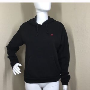 Topshop Embroidered Heart Hoodie